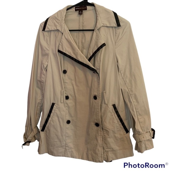 Dana Buchman Jackets & Blazers - Faux Leather Trimmed Trench jacket/coat